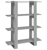 vidaXL Boekenkast/kamerscherm 100x30x123,5 cm grijs sonoma eiken