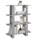 vidaXL Boekenkast/kamerscherm 100x30x123,5 cm grijs sonoma eiken