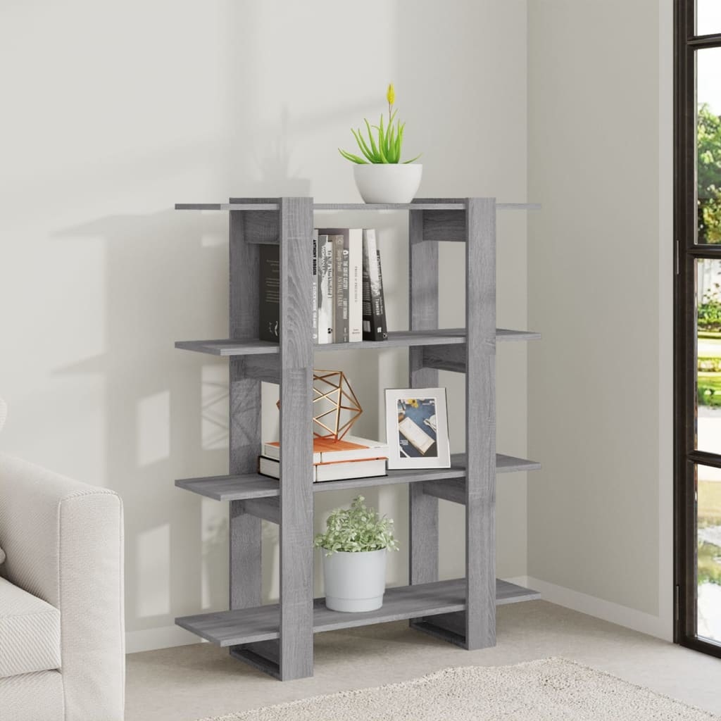 vidaXL Boekenkast/kamerscherm 100x30x123,5 cm grijs sonoma eiken