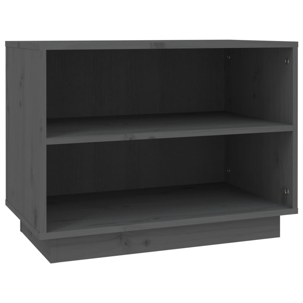 vidaXL Schoenenkast 60x34x45 cm massief grenenhout grijs