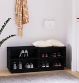 VidaXL Schoenenkast 110x34x45 cm massief grenenhout zwart