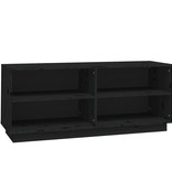 VidaXL Schoenenkast 110x34x45 cm massief grenenhout zwart