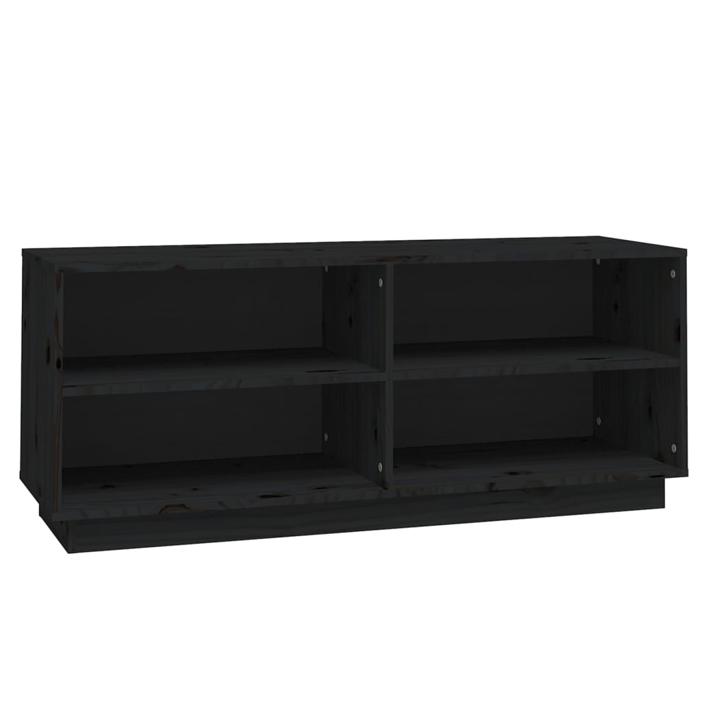 VidaXL Schoenenkast 110x34x45 cm massief grenenhout zwart
