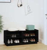 VidaXL Schoenenkast 110x34x45 cm massief grenenhout zwart