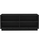 VidaXL Schoenenkast 110x34x45 cm massief grenenhout zwart