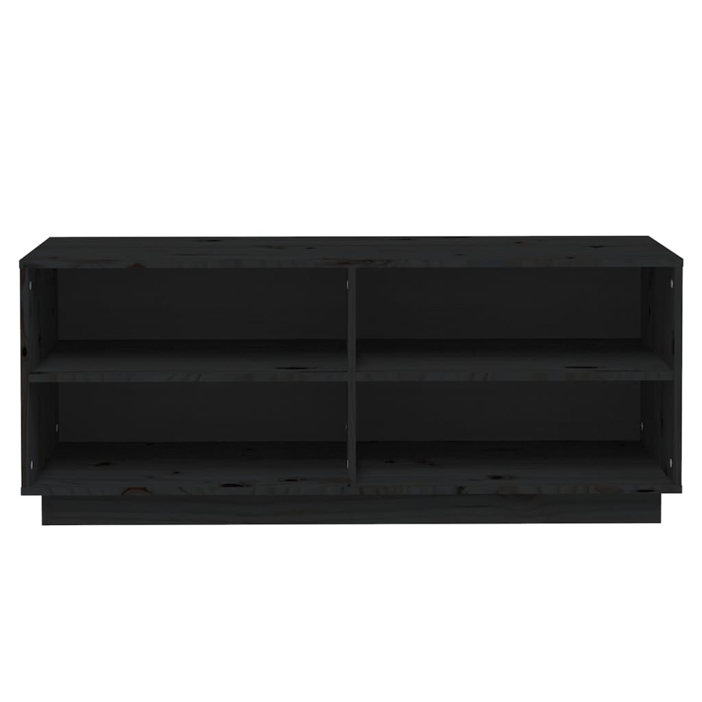 VidaXL Schoenenkast 110x34x45 cm massief grenenhout zwart