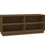 vidaXL Schoenenkast 110x34x45 cm massief grenenhout honingbruin