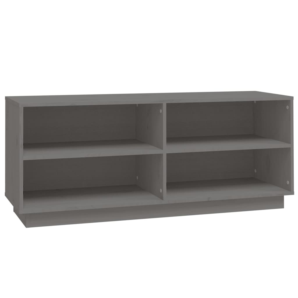 vidaXL Schoenenkast 110x34x45 cm massief grenenhout grijs