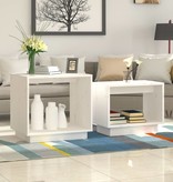VidaXL 2-delige Salontafelset massief grenenhout wit