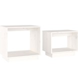 VidaXL 2-delige Salontafelset massief grenenhout wit