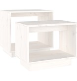 VidaXL 2-delige Salontafelset massief grenenhout wit