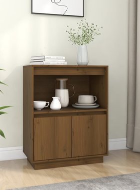 VidaXL Dressoir 60x34x75 cm massief grenenhout honingbruin