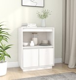 VidaXL Dressoir 60x34x75 cm massief grenenhout wit