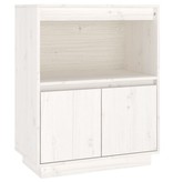 VidaXL Dressoir 60x34x75 cm massief grenenhout wit