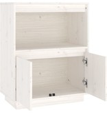 VidaXL Dressoir 60x34x75 cm massief grenenhout wit