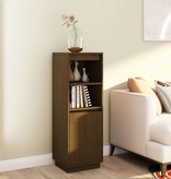 VidaXL Hoge kast 37x34x110 cm massief grenenhout honingbruin