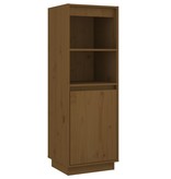 VidaXL Hoge kast 37x34x110 cm massief grenenhout honingbruin