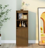 VidaXL Hoge kast 37x34x110 cm massief grenenhout honingbruin