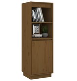 VidaXL Hoge kast 37x34x110 cm massief grenenhout honingbruin