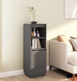 VidaXL Hoge kast 37x34x110 cm massief grenenhout grijs