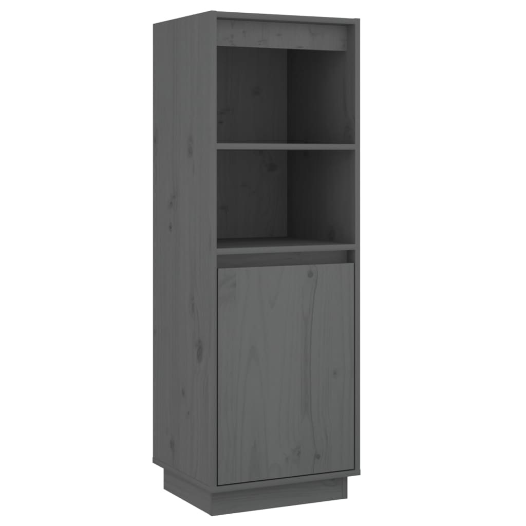 VidaXL Hoge kast 37x34x110 cm massief grenenhout grijs