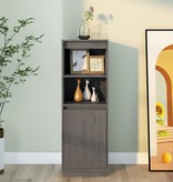 VidaXL Hoge kast 37x34x110 cm massief grenenhout grijs