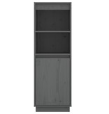 VidaXL Hoge kast 37x34x110 cm massief grenenhout grijs