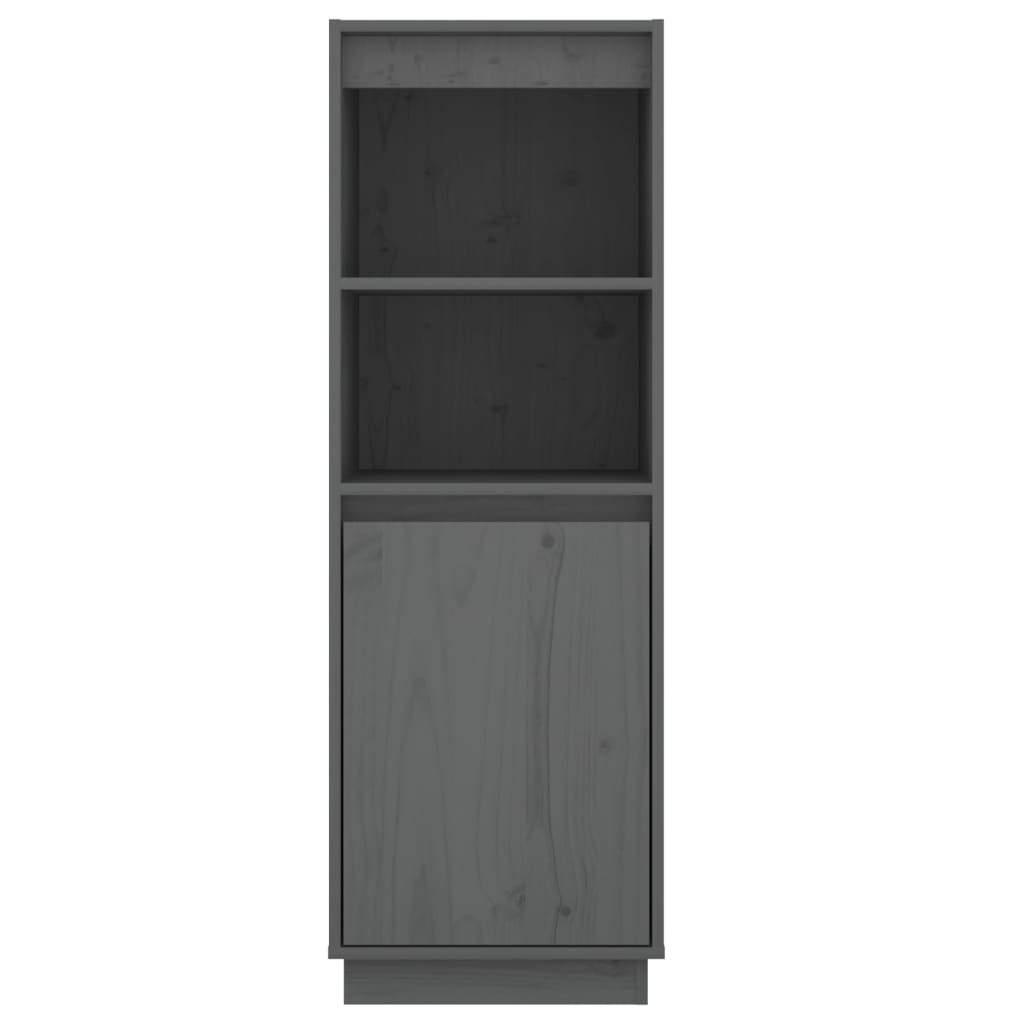 VidaXL Hoge kast 37x34x110 cm massief grenenhout grijs