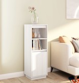 VidaXL Hoge kast 37x34x110 cm massief grenenhout wit