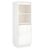 VidaXL Hoge kast 37x34x110 cm massief grenenhout wit
