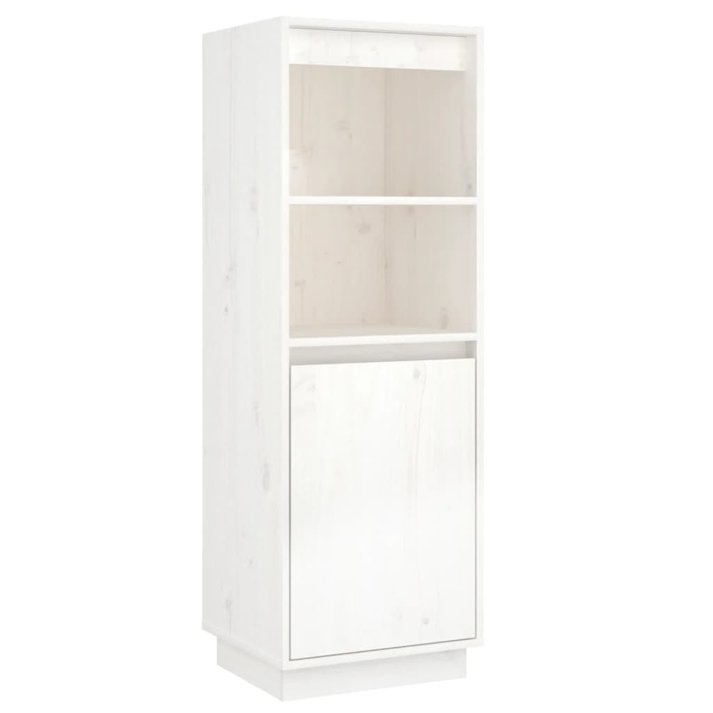 VidaXL Hoge kast 37x34x110 cm massief grenenhout wit