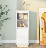 VidaXL Hoge kast 37x34x110 cm massief grenenhout wit