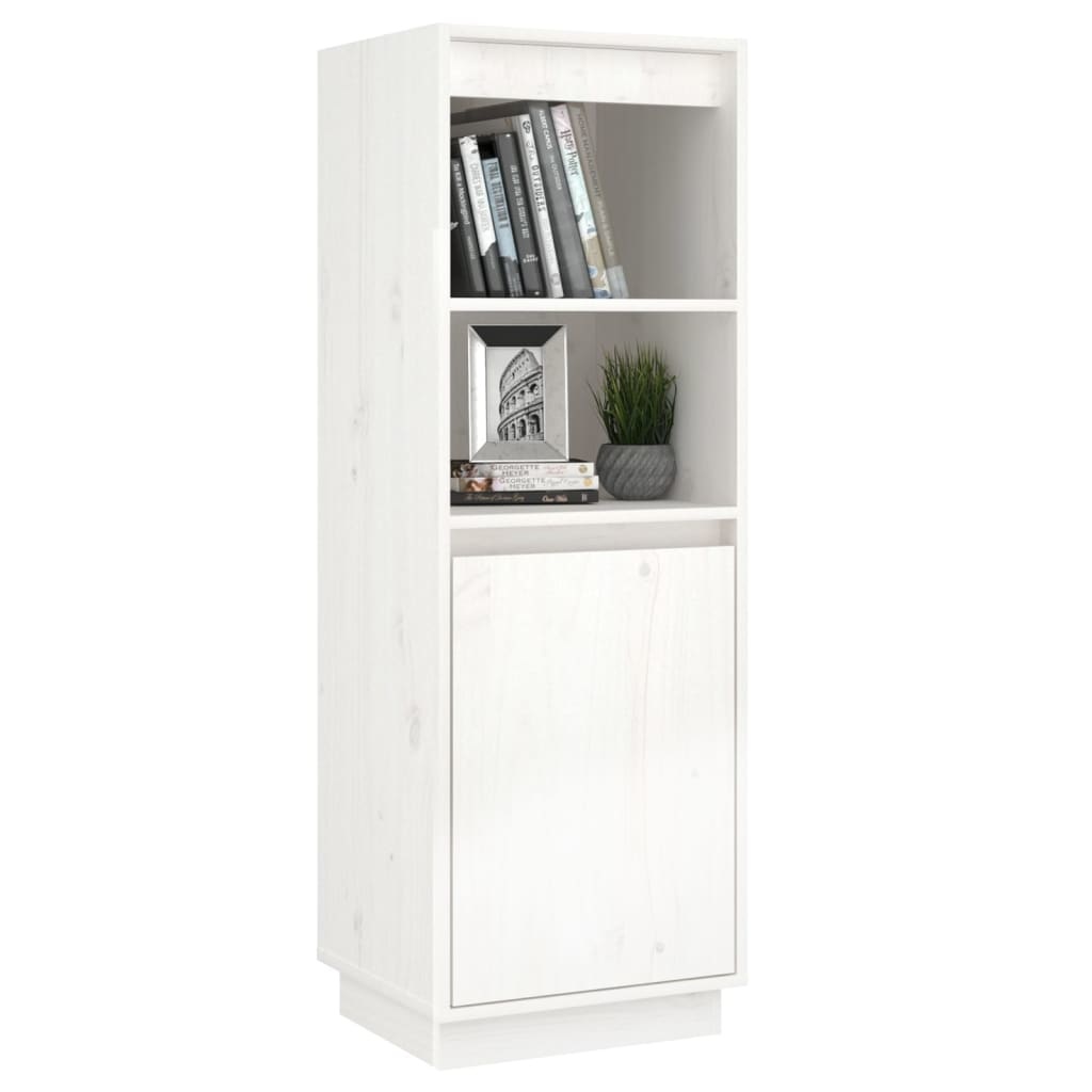 VidaXL Hoge kast 37x34x110 cm massief grenenhout wit