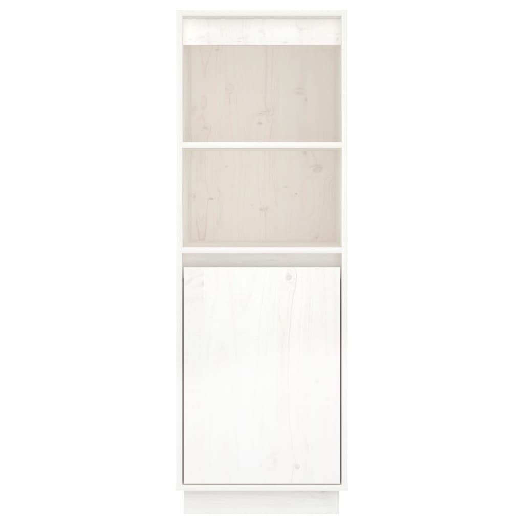 VidaXL Hoge kast 37x34x110 cm massief grenenhout wit