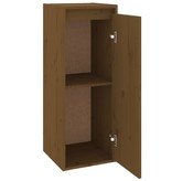 vidaXL Wandkast 30x30x80 cm massief grenenhout honingbruin