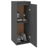VidaXL Wandkast 30x30x80 cm massief grenenhout grijs
