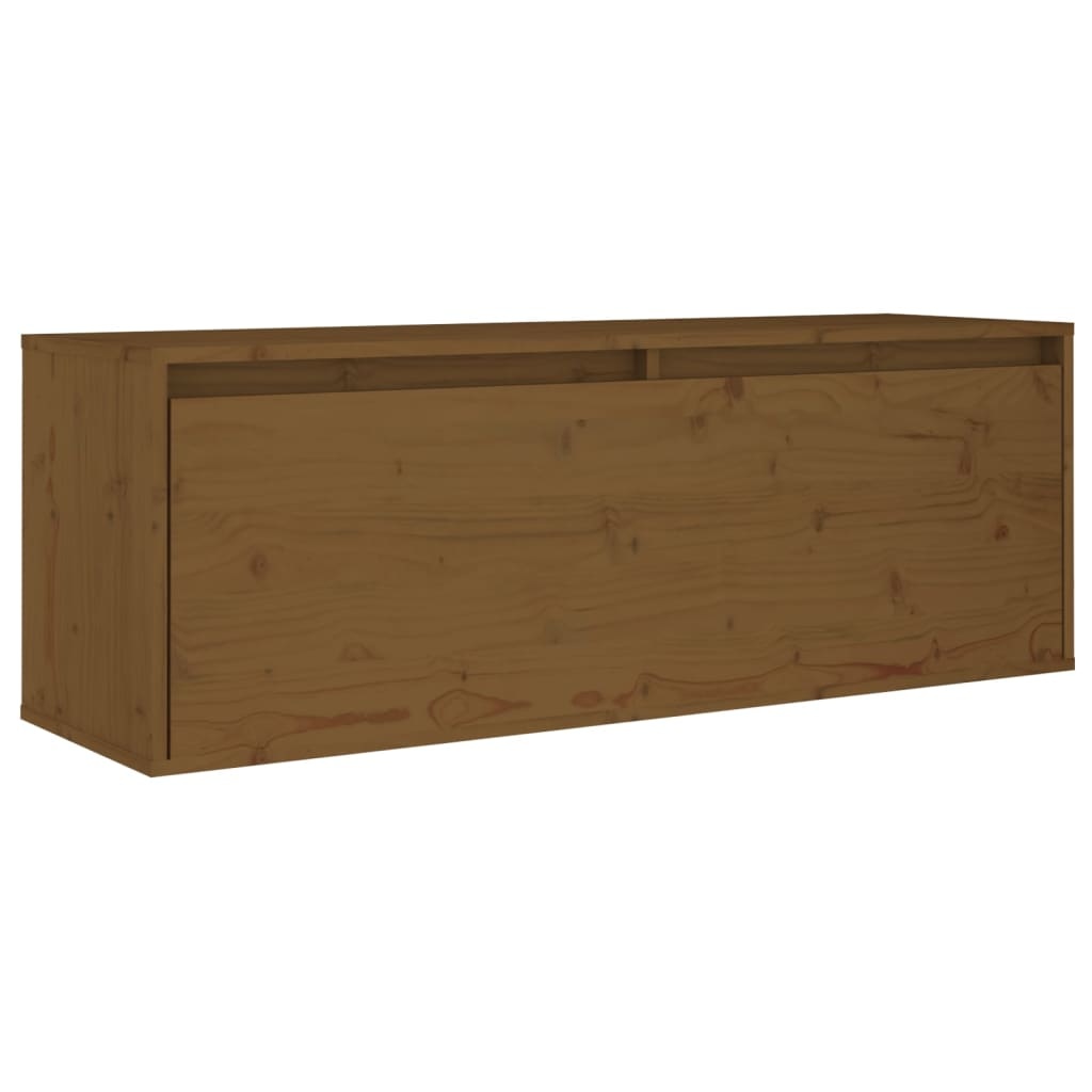 vidaXL Wandkast 100x30x35 cm massief grenenhout honingbruin