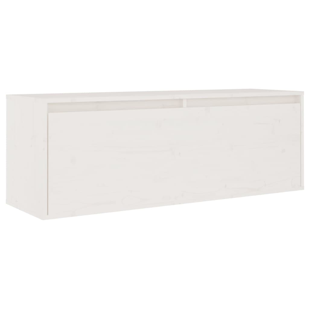 vidaXL Wandkast 100x30x35 cm massief grenenhout wit