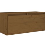 vidaXL Wandkast 80x30x35 cm massief grenenhout honingbruin