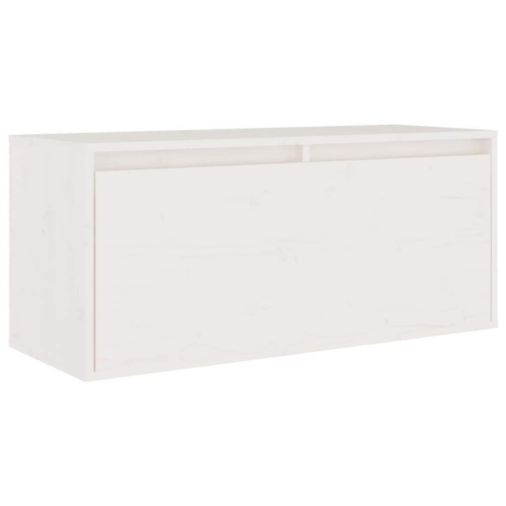 vidaXL Wandkast 80x30x35 cm massief grenenhout wit