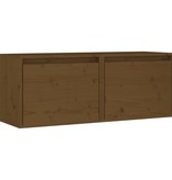 vidaXL Wandkasten 2 st 45x30x35 cm massief grenenhout honingbruin