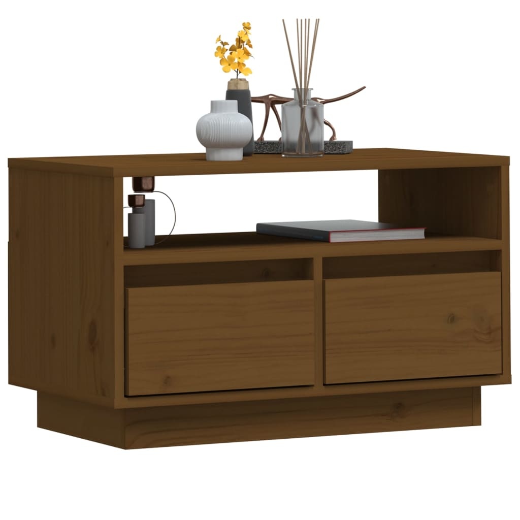 VidaXL Tv-meubel 60x35x37 cm massief grenenhout honingbruin