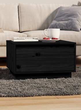 VidaXL Salontafel 55x56x32 cm massief grenenhout zwart