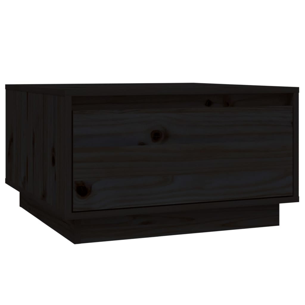 VidaXL Salontafel 55x56x32 cm massief grenenhout zwart