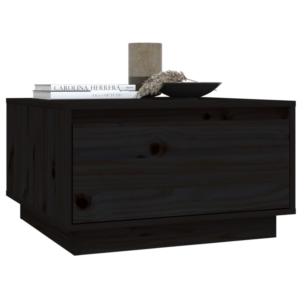 VidaXL Salontafel 55x56x32 cm massief grenenhout zwart