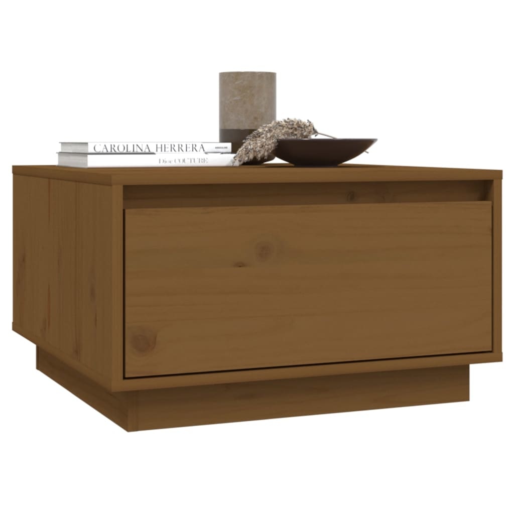 VidaXL Salontafel 55x56x32 cm massief grenenhout honingbruin