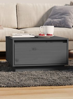 VidaXL Salontafel 55x56x32 cm massief grenenhout grijs