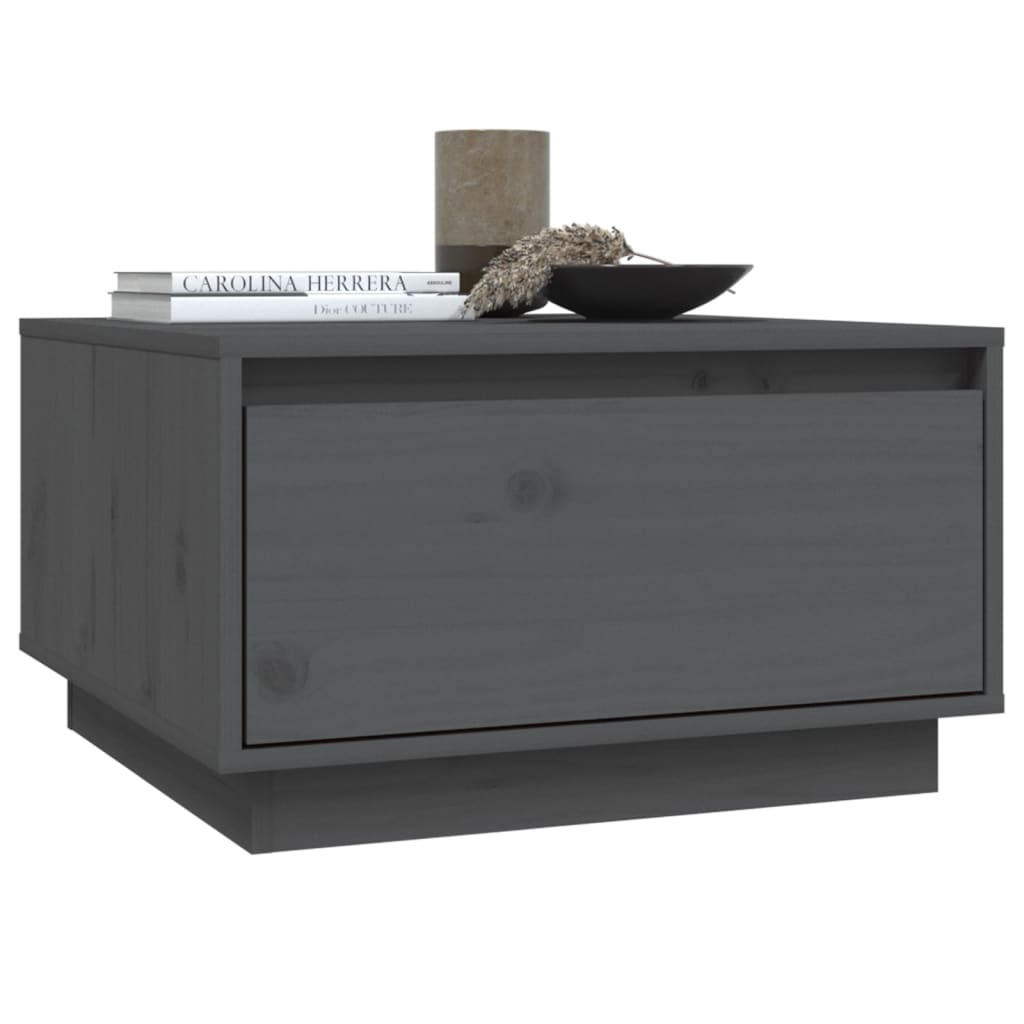 VidaXL Salontafel 55x56x32 cm massief grenenhout grijs