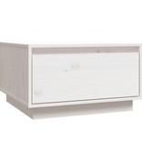 VidaXL Salontafel 55x56x32 cm massief grenenhout wit