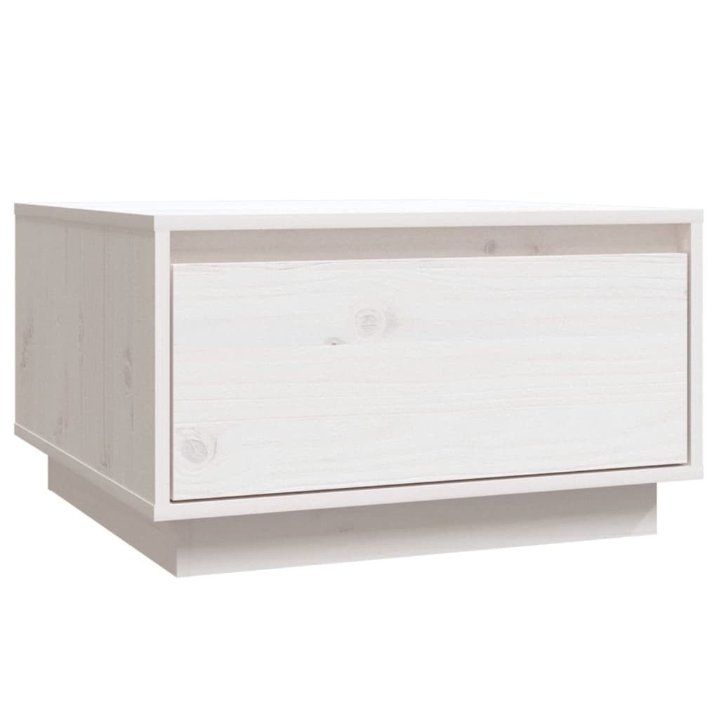 VidaXL Salontafel 55x56x32 cm massief grenenhout wit